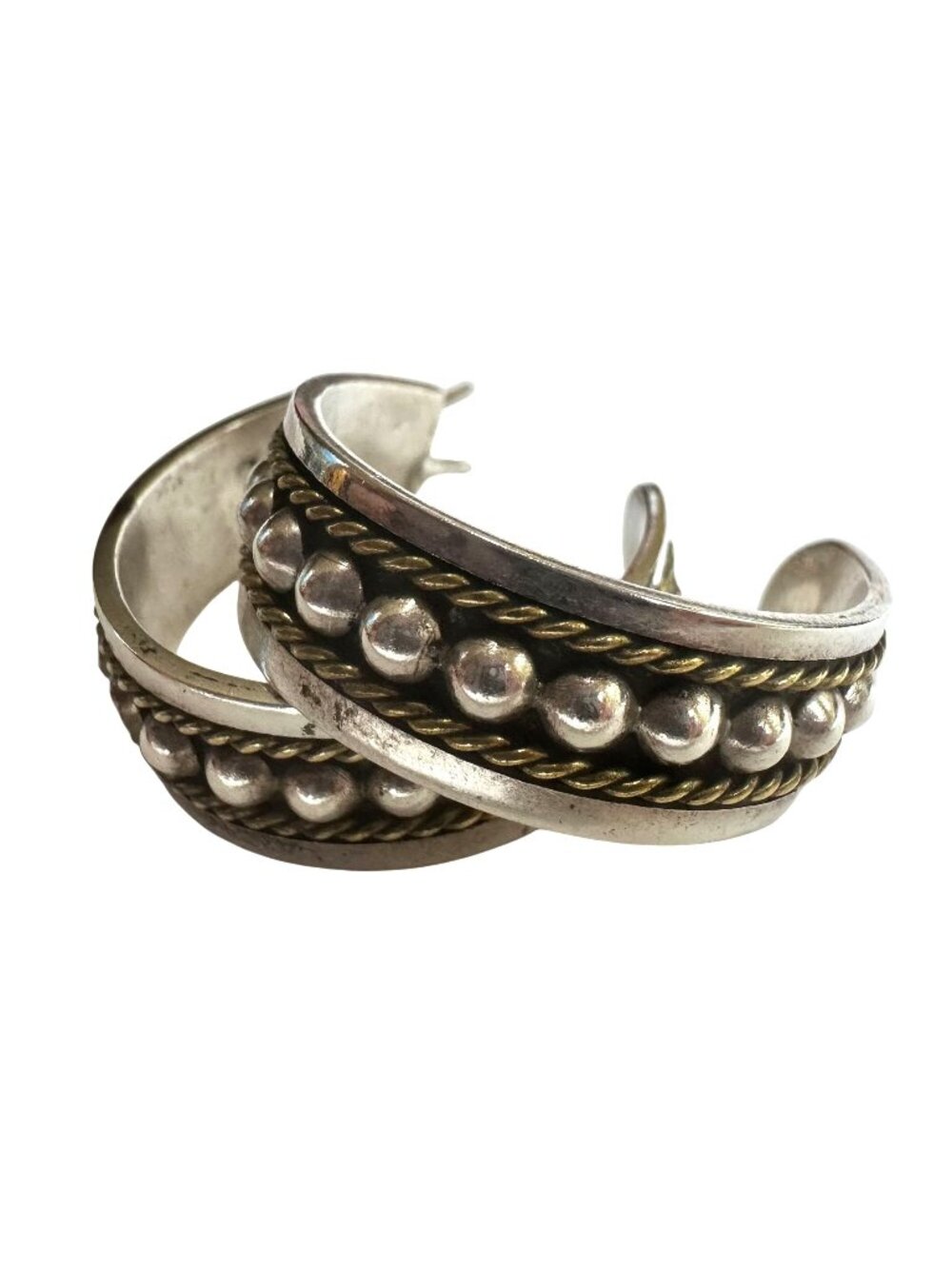 Sterling Silver 925 Mexican 1" Hoop Earrings 13g